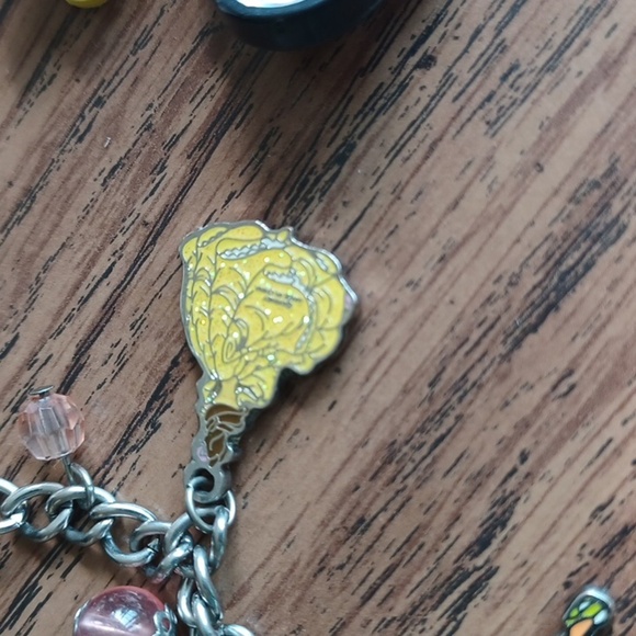 Disney Princess Silver 4 Charm Bracelet Tinkerbell, Belle, Cinderella, SleepingB - Picture 5 of 9